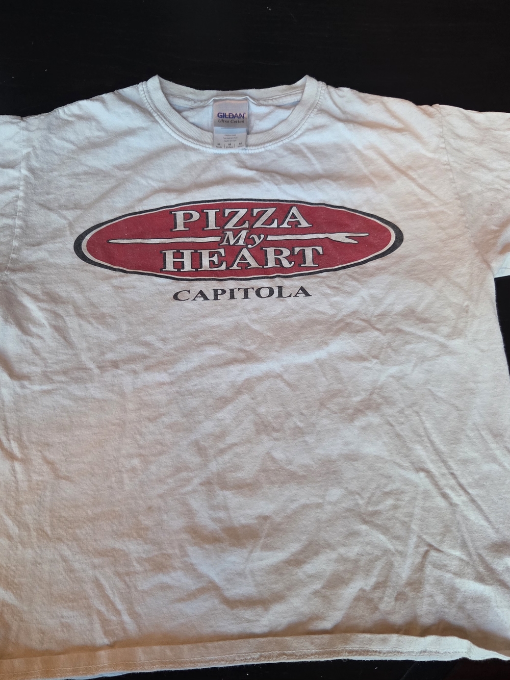 Pizza My Heart Capitola Graphic Tee - White with Red Logo